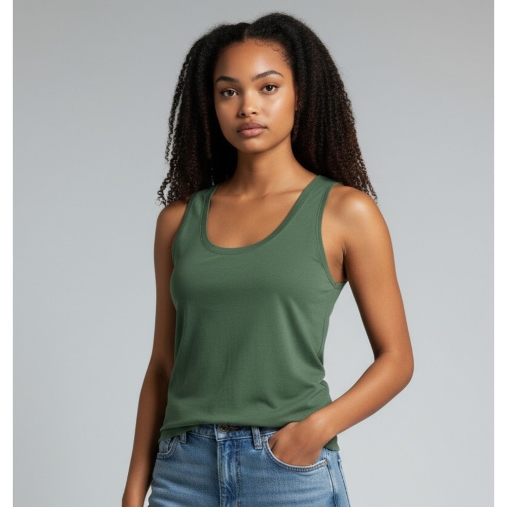 "A New Day" Women's Olive Green Tank Top Scoop Neck Size M New With‎ Tags 1142